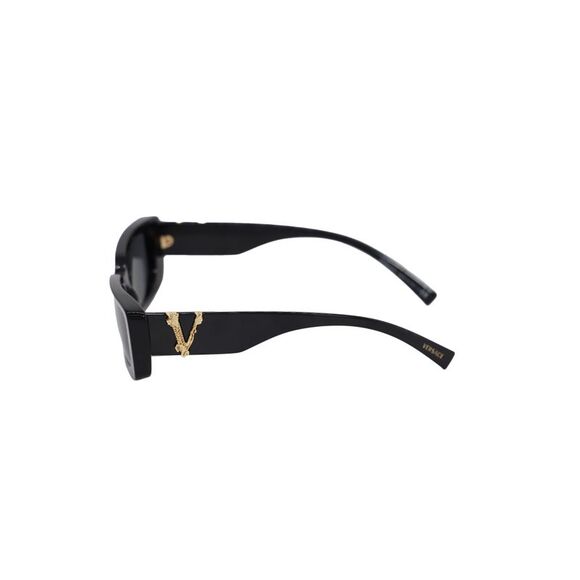 Versace Virtus Rectangular Sunglasses In Black Acetate - Picture 2 of 7